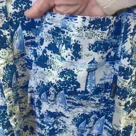 Columbia Rapid Rivers Men's Size XXL Blue Short Sleeve Shirt Nautical - Picture 8 of 10